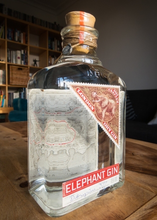 Elephant Gin bottle. Photo by Michael Sperling